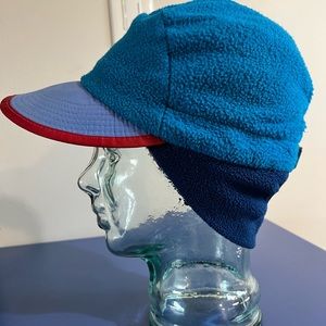 Vintage Patagonia Fleece Synchilla Duck Bill Ear Flap Tri-Tone Winter Retro 90s